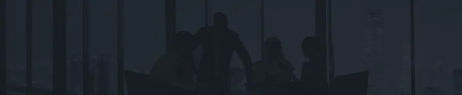 Unisearch team in discussion against a city skyline